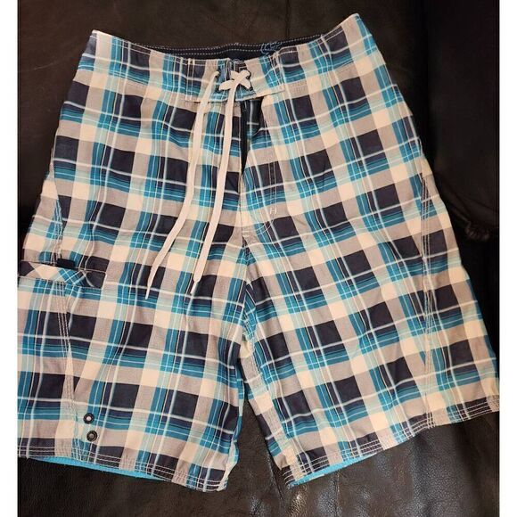 American Eagle blue plaid shorts size 28 with 9.5 inseam - Picture 1 of 10